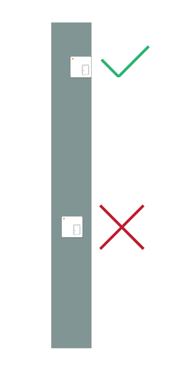 Metal door sensor placement